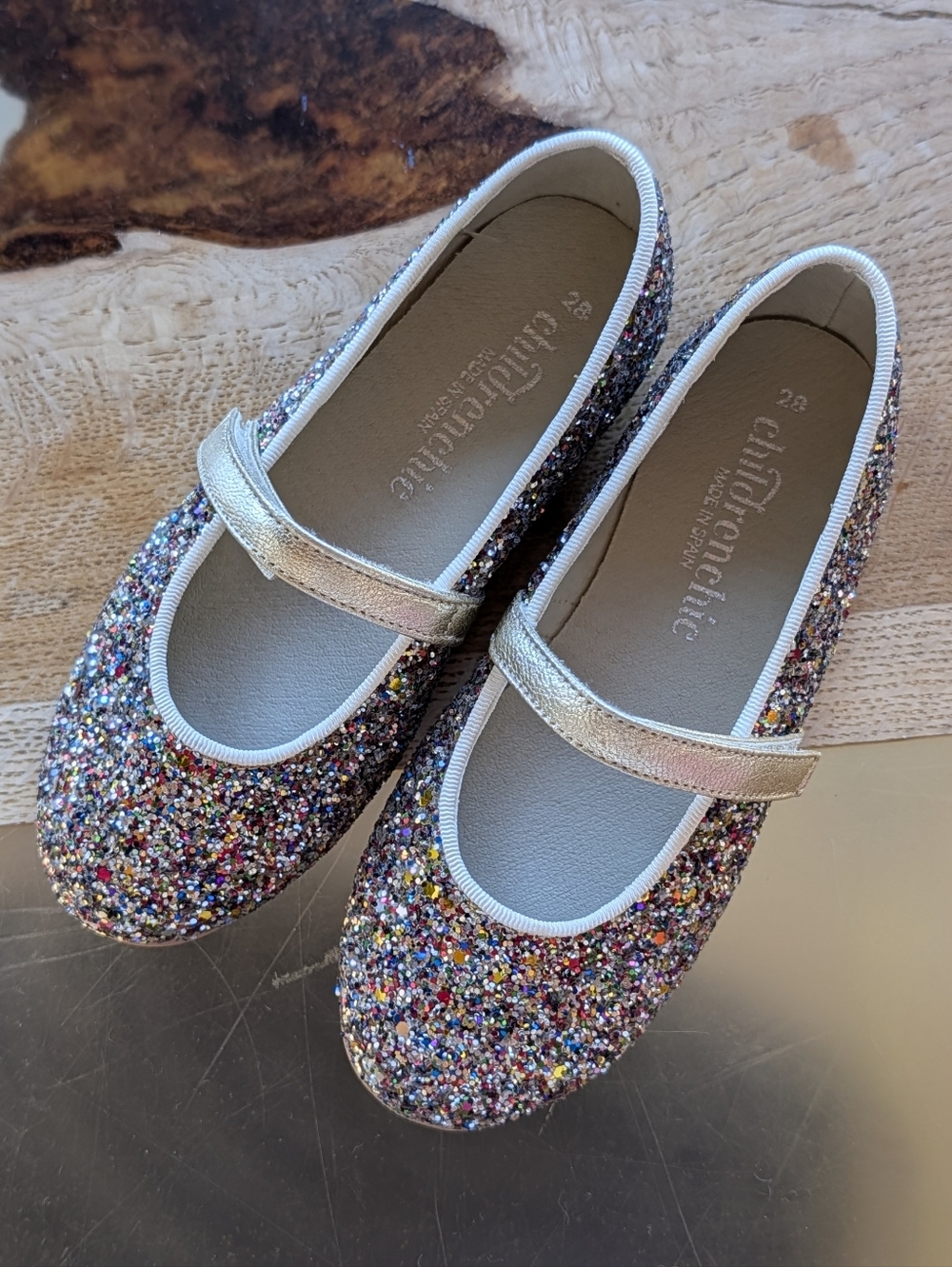 Childrenchic Sz 11/28 Glitter Multi-Color Mary Jane Kids Shoes NEW IN BOX - Picture 3 of 4